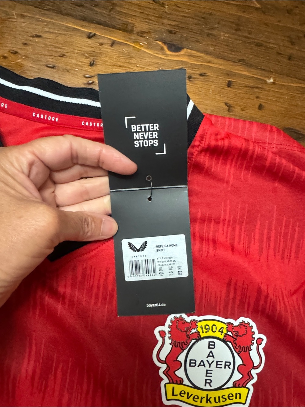 Bayer Leverkusen Red Soccer Jersey by Castore - Picture 8 of 10